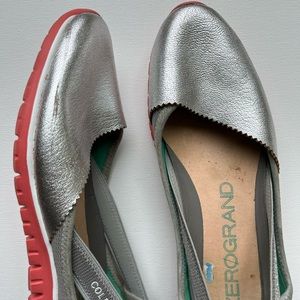 Cole Haan Silver Slip on Flats